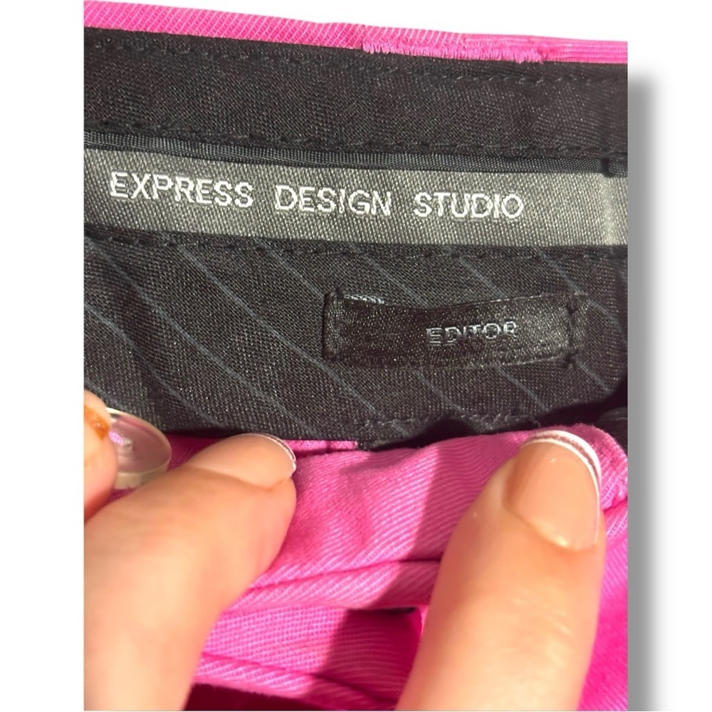 Express Design Studio Chic Bright Pink Soft Cotton Women's Bermuda Shorts - Picture 9 of 11